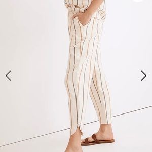 Madewell Lightspun Pull On High Rise Tapered Pants In Stripe